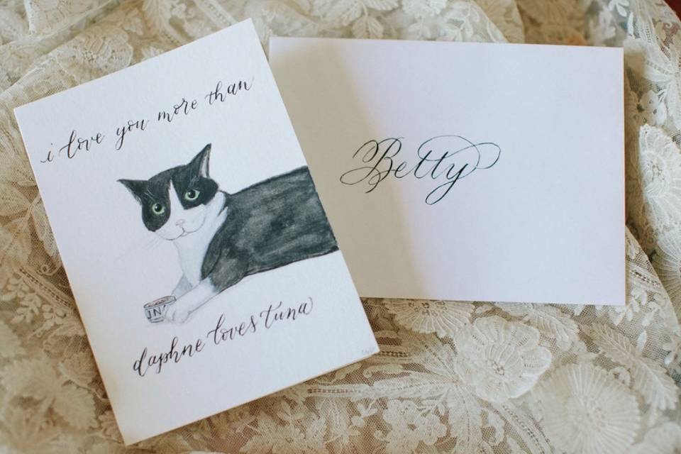 Pet Portrait Wedding Day Card