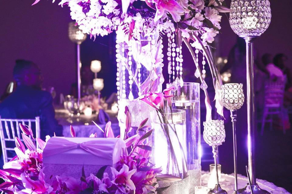 Table with decorated centerpiece