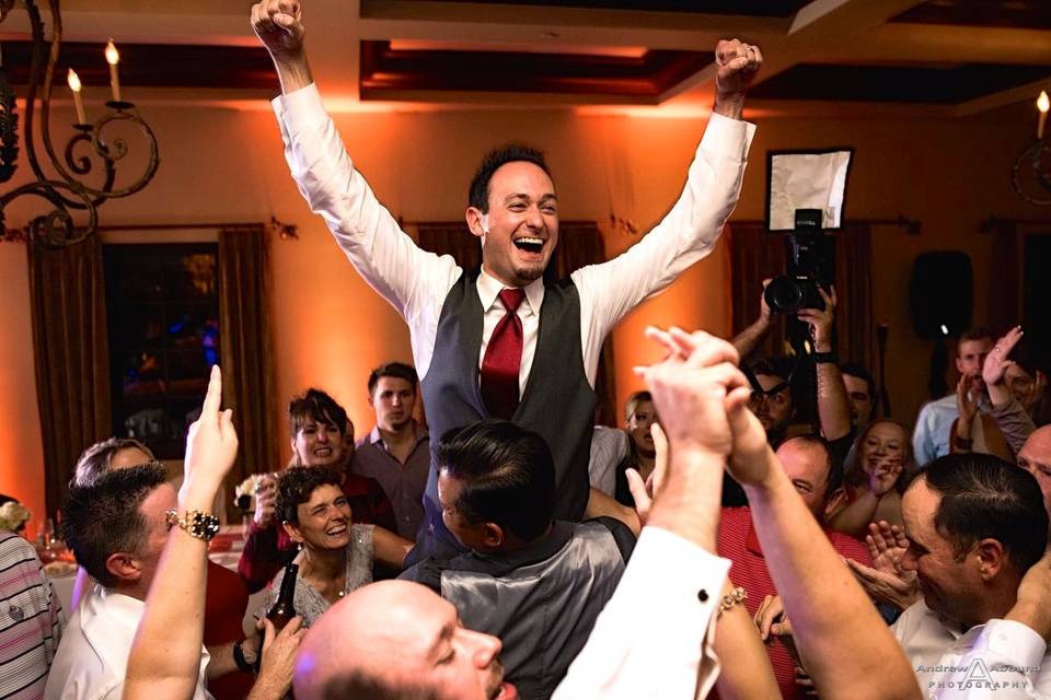 Excited groom