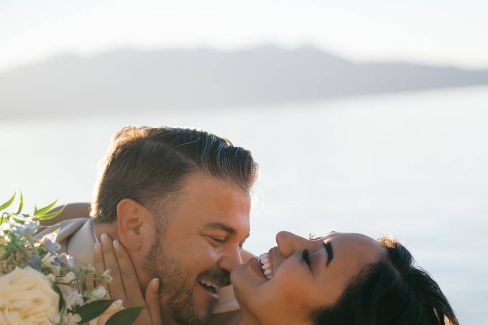 Couple laughing together