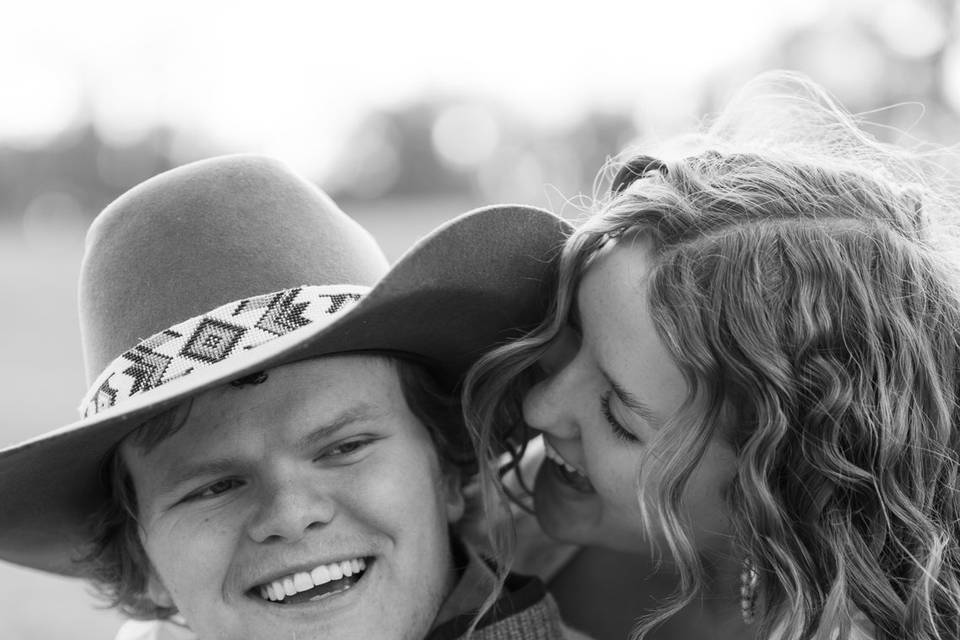 Couple piggy back ride