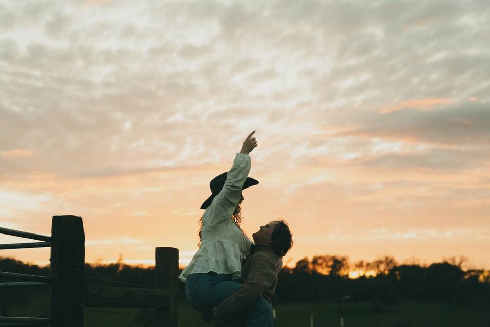 Engagement session at sunset