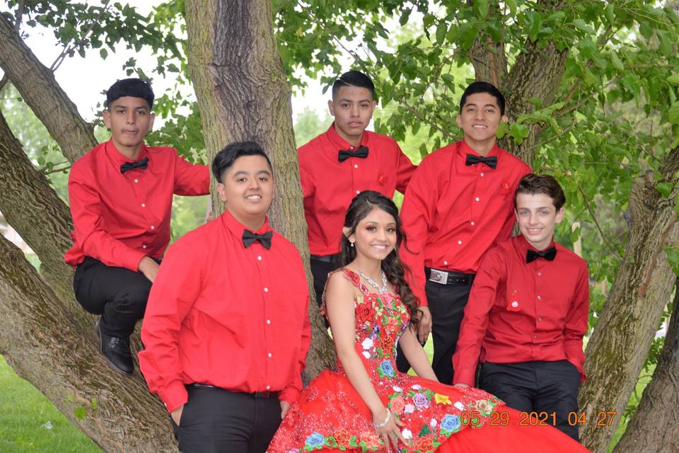 Quinceanera and Chambelanes