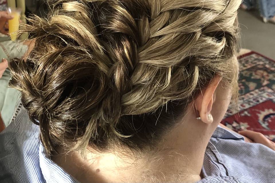 Braided updo style
