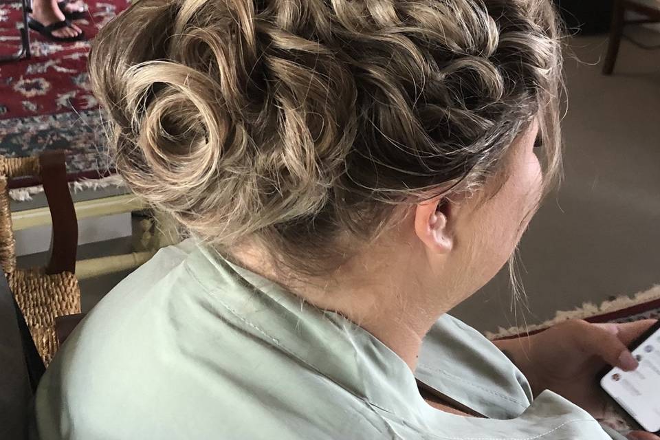 Loose messy updo