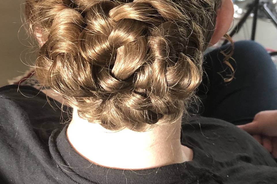 Twisted braided updo