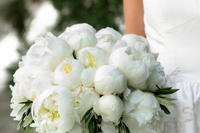 Simple White Peony Bouquet