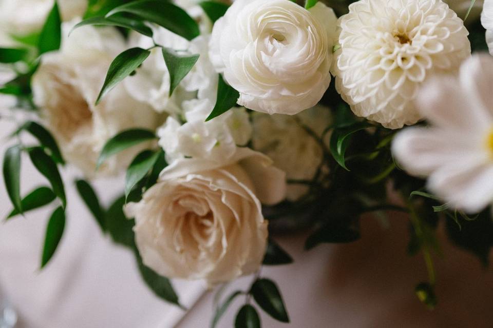 White & Green Centerpiece