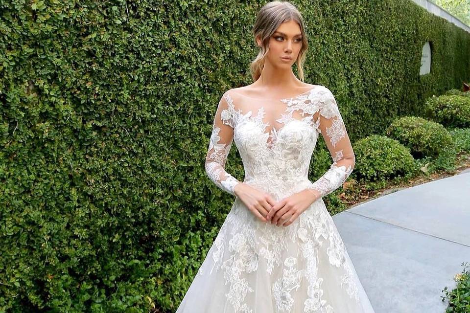 Lace Long Sleeve Gown