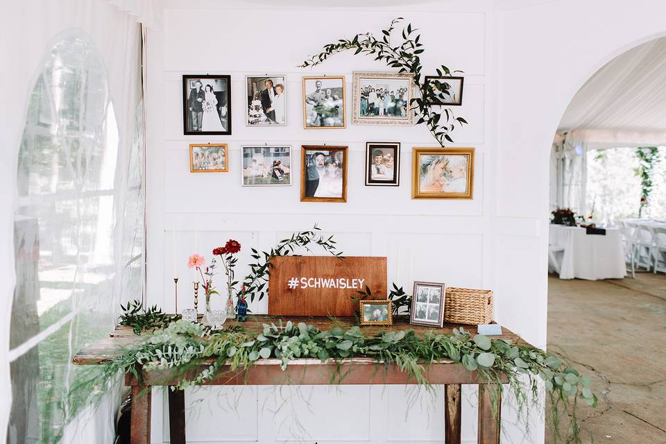 The foyer of the Reception Tent.