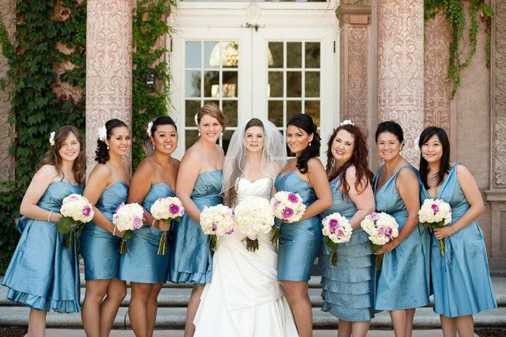 Bride and bridesmaids