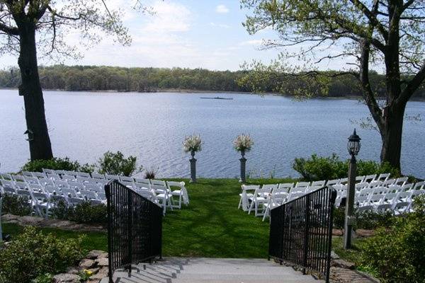 Outdoor wedding setup