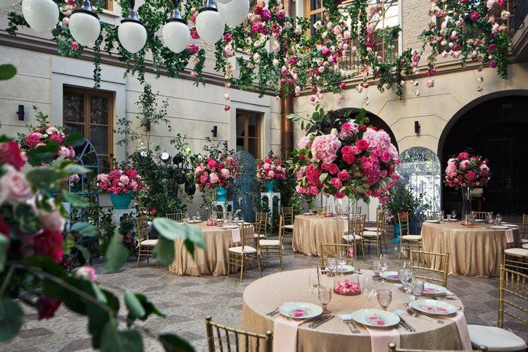 Lush garden reception