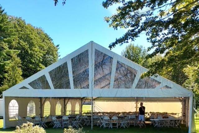 Gable end of frame tent