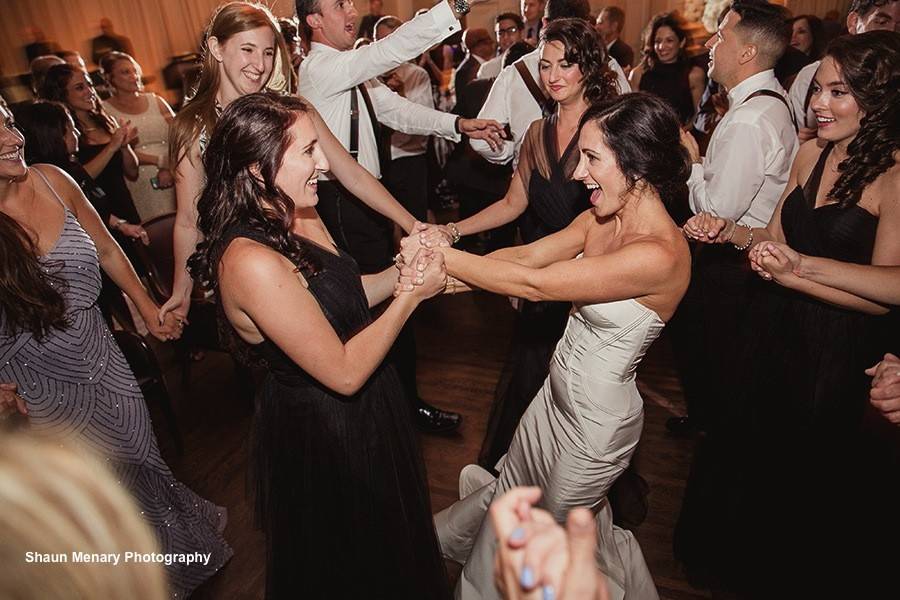 Dancing with her ladies