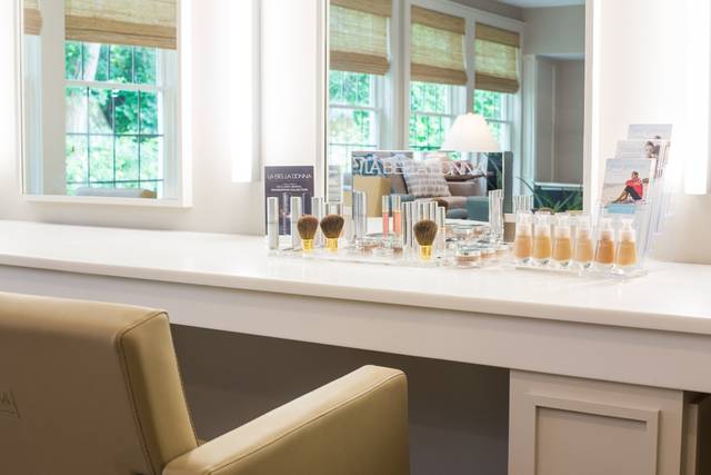 Make-up lighting and chairs.