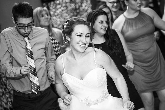 The bride dancing