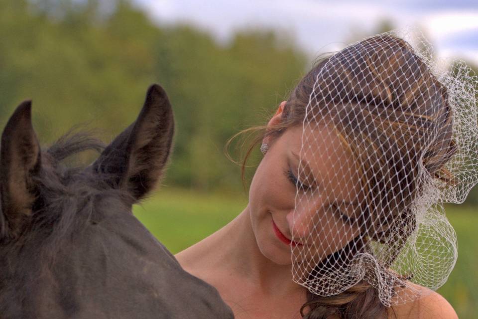 Bride and horse