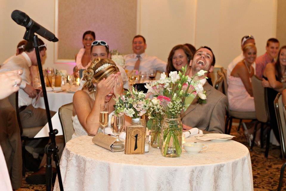 Laughing at the speech