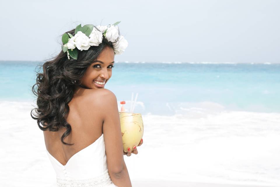 Bride at the beach