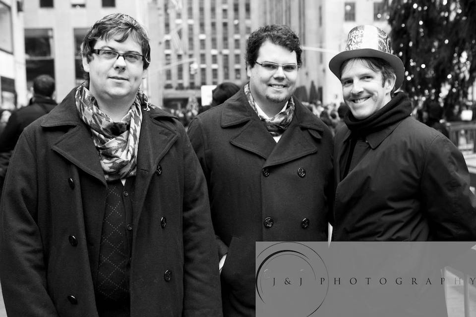 I led Trevor & Evan on a 'Wedding Walking Tour', with stops at the New York Public Library, Bryant Park, 5th Avenue, and Rockefeller Center. We did each part of their ceremony at a different stop along the tour. At Rockefeller Center, we had a group of onlookers cheering.