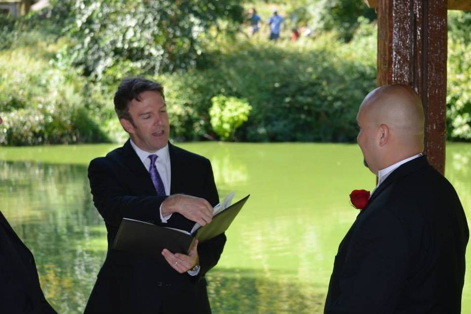 Jerry & Jeremy, together 23 years, from Texas, got married at Wagner Cove in Central Park.