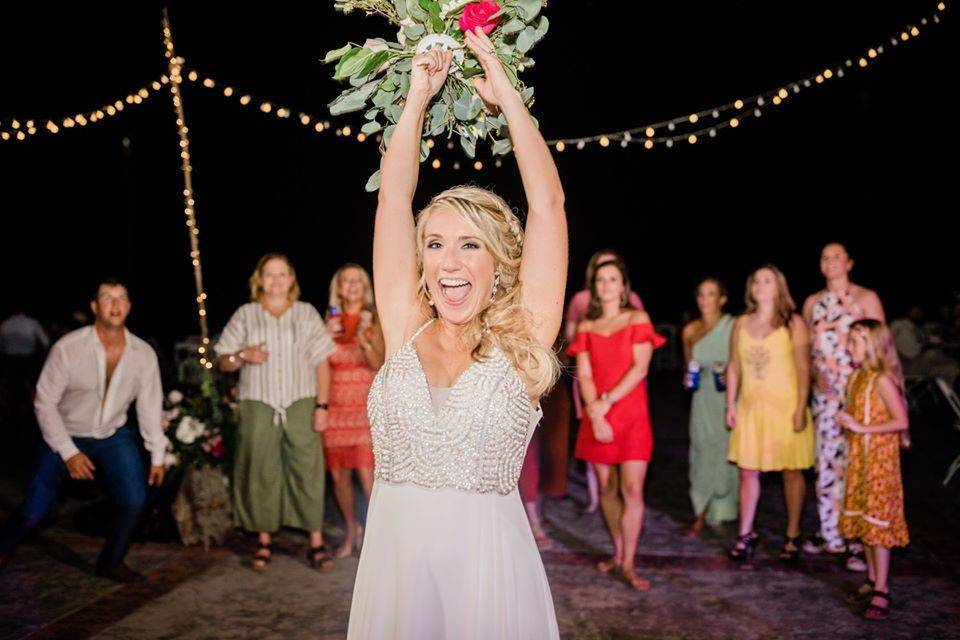 Throwing the bouquet