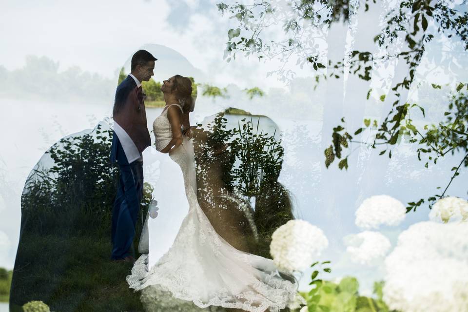 Double exposure wedding