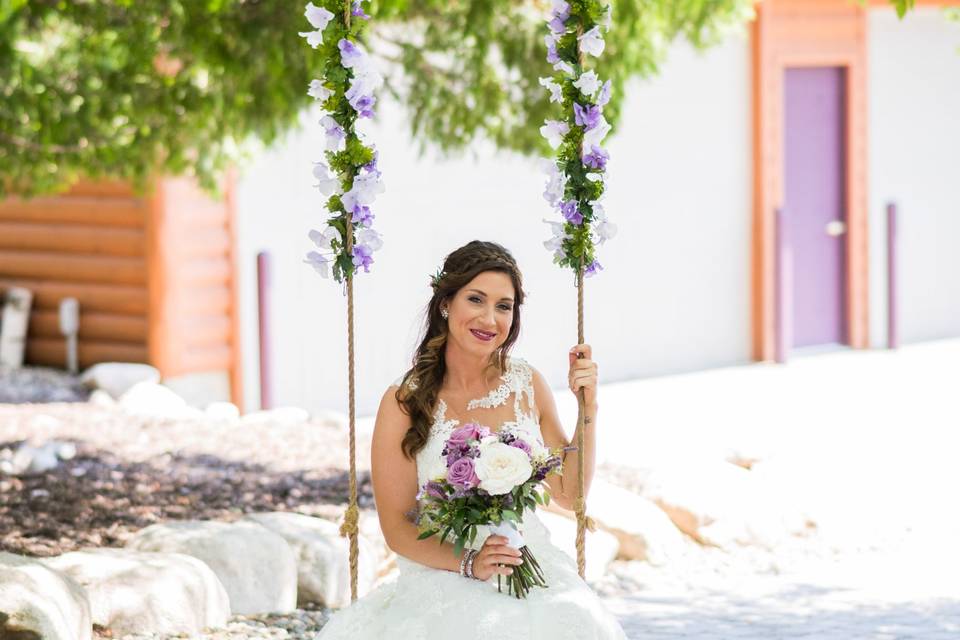 Bride on swing