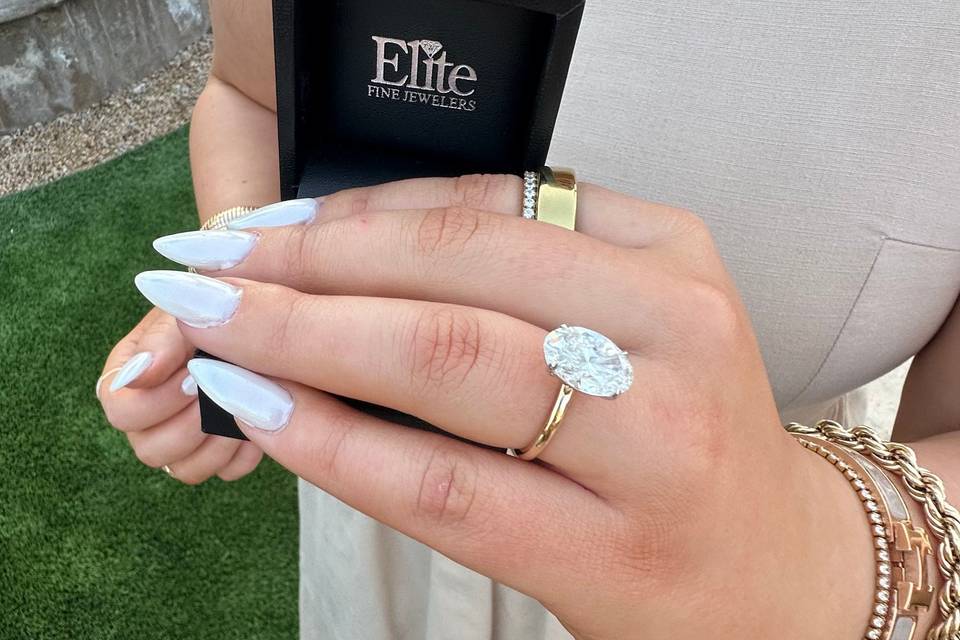Custom Oval Cut Diamond Ring