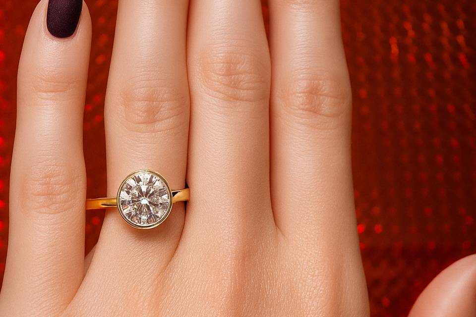 Custom Bezel Set Engagement