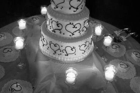 Multiple layered wedding cake