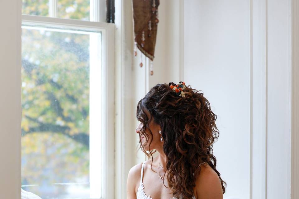 Bride at The Suite Window