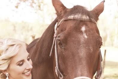 Bride and horse