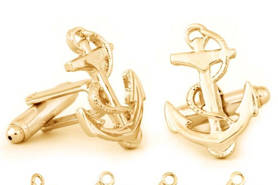 Gold Finish Anchor Stud Set