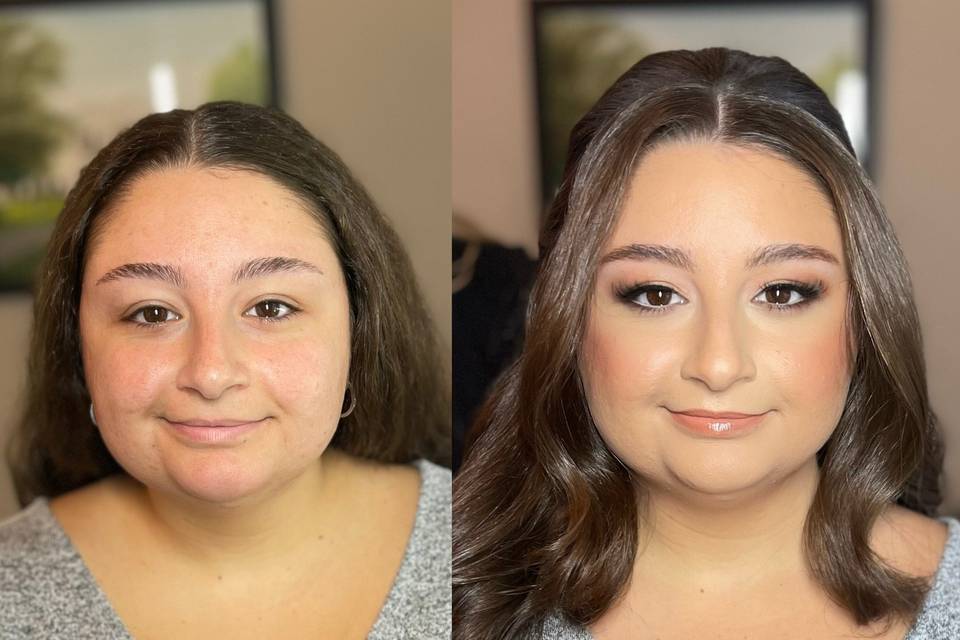 Bridal Glam before & After