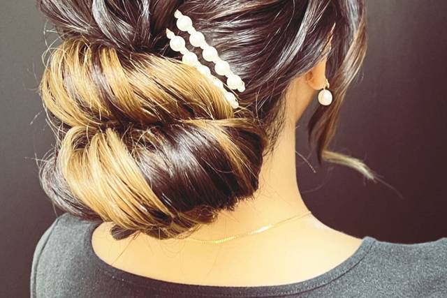 A stylish up-do