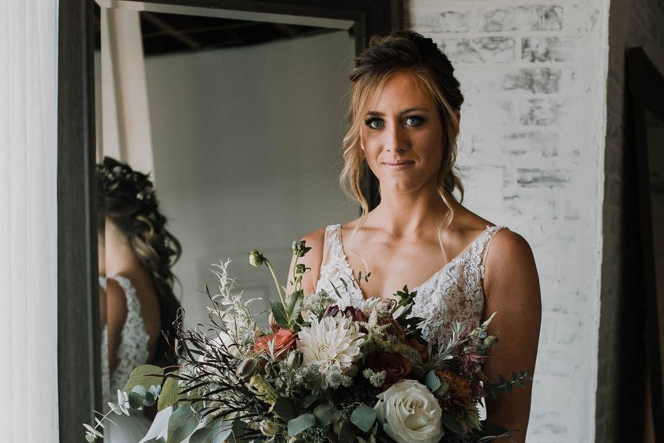 Bride in Bridal Suite Area