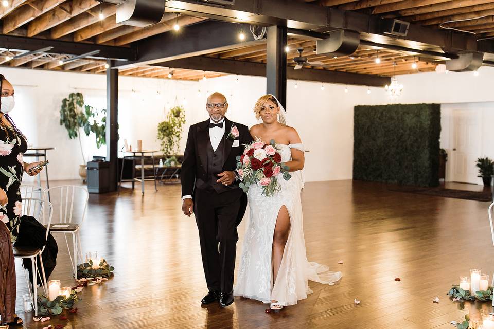 Bride is Walked Down Aisle