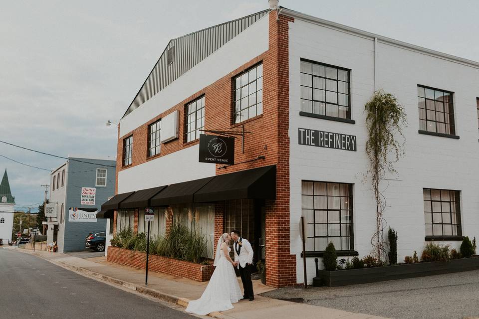 Couple outside of venue