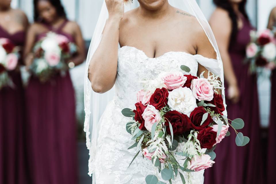 Bride and Bridesmaids