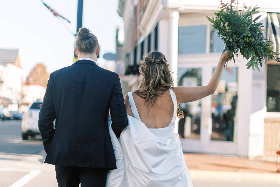 Bride and Groom Downtown