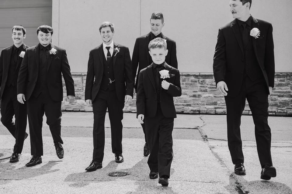Groomsman in Black and White