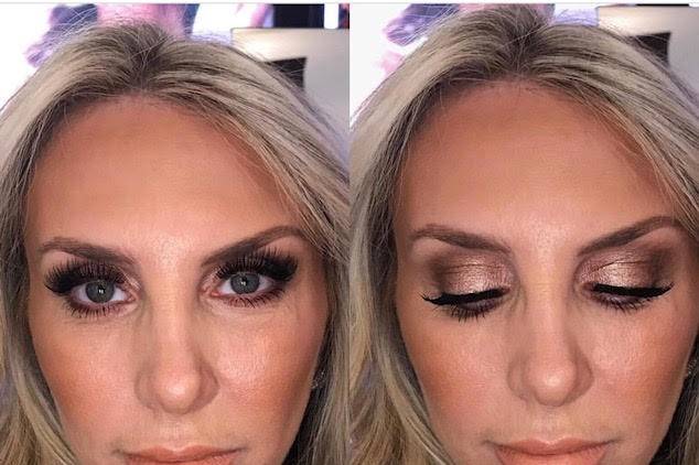 Neutral makeup with false lashes