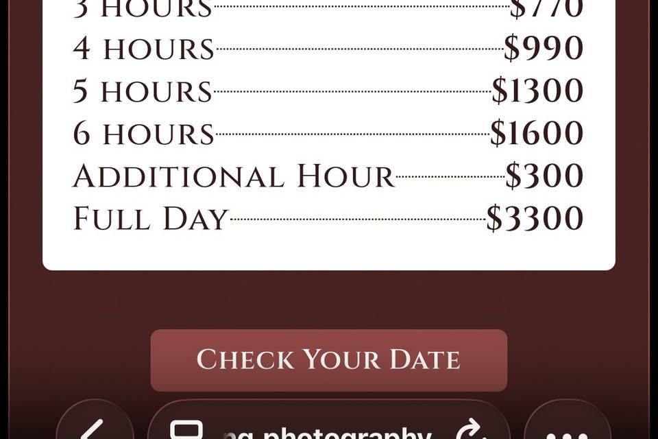 Wedding Photography Price
