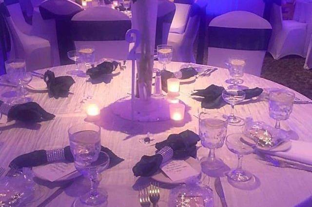 Table setup with candles