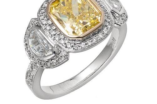 Yellow & White Diamond Ring