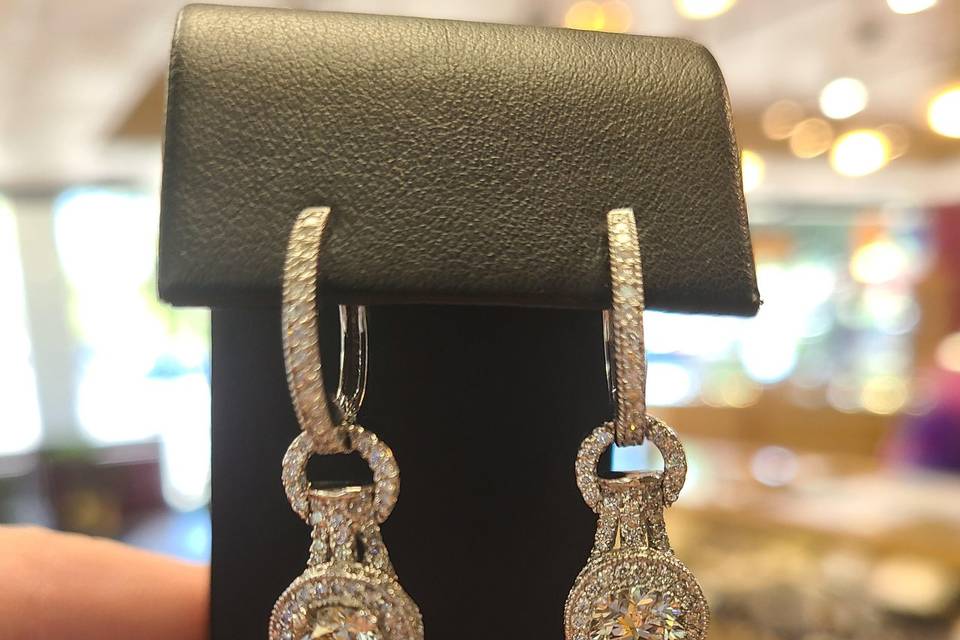 Diamond Dangling Earrings