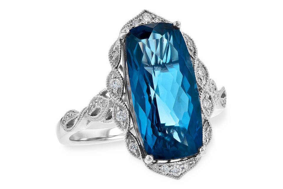 London Topaz & Diamond Ring