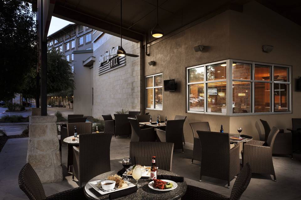 The Grill provides outdoor dining